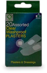 A+E Assorted Clear Washproof Plasters x 20