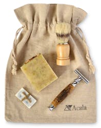Acala Zero Waste Shaving Bag with Brush