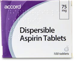 Accord Dispersible Aspirin 75mg 100 Tablets