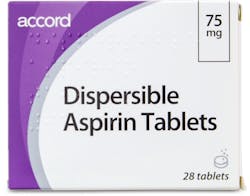 Accord Dispersible Aspirin 75mg 28 Tablets