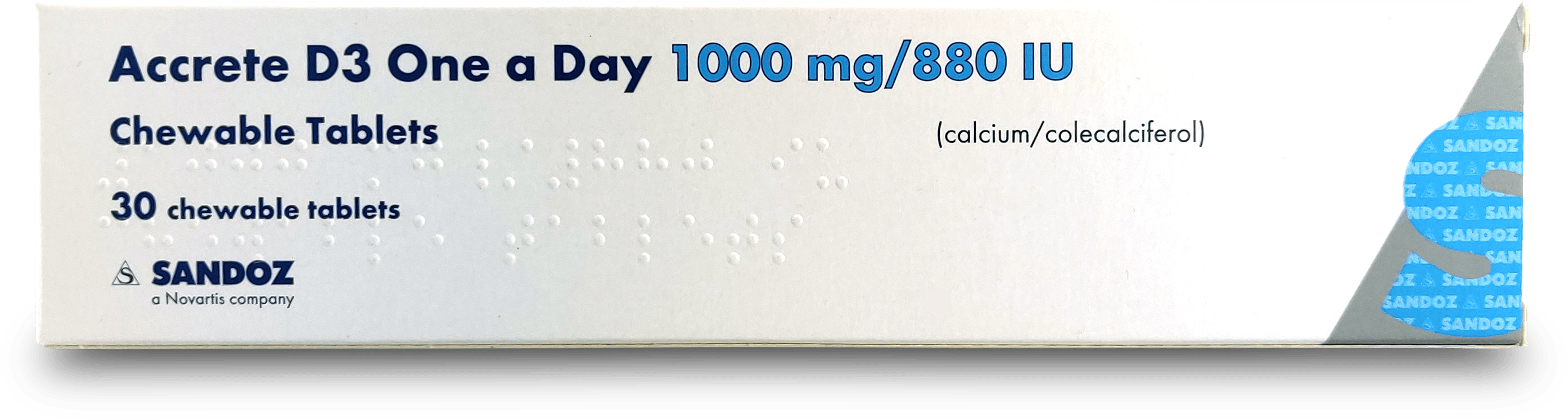 Accrete D3 One-A-Day 1000mg/880IU 30 Chewable Tablets