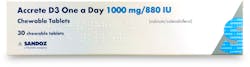 Accrete D3 One-A-Day 1000mg/880IU 30 Chewable Tablets