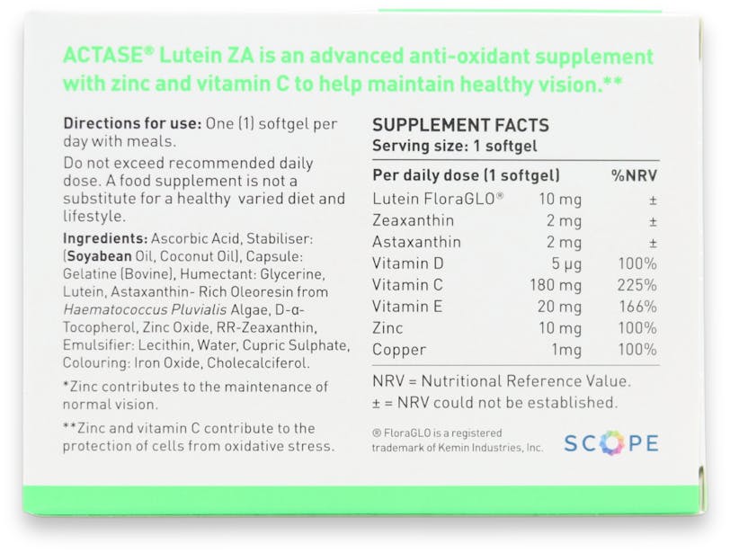 Actase Lutein ZA 30 Softgels - 2