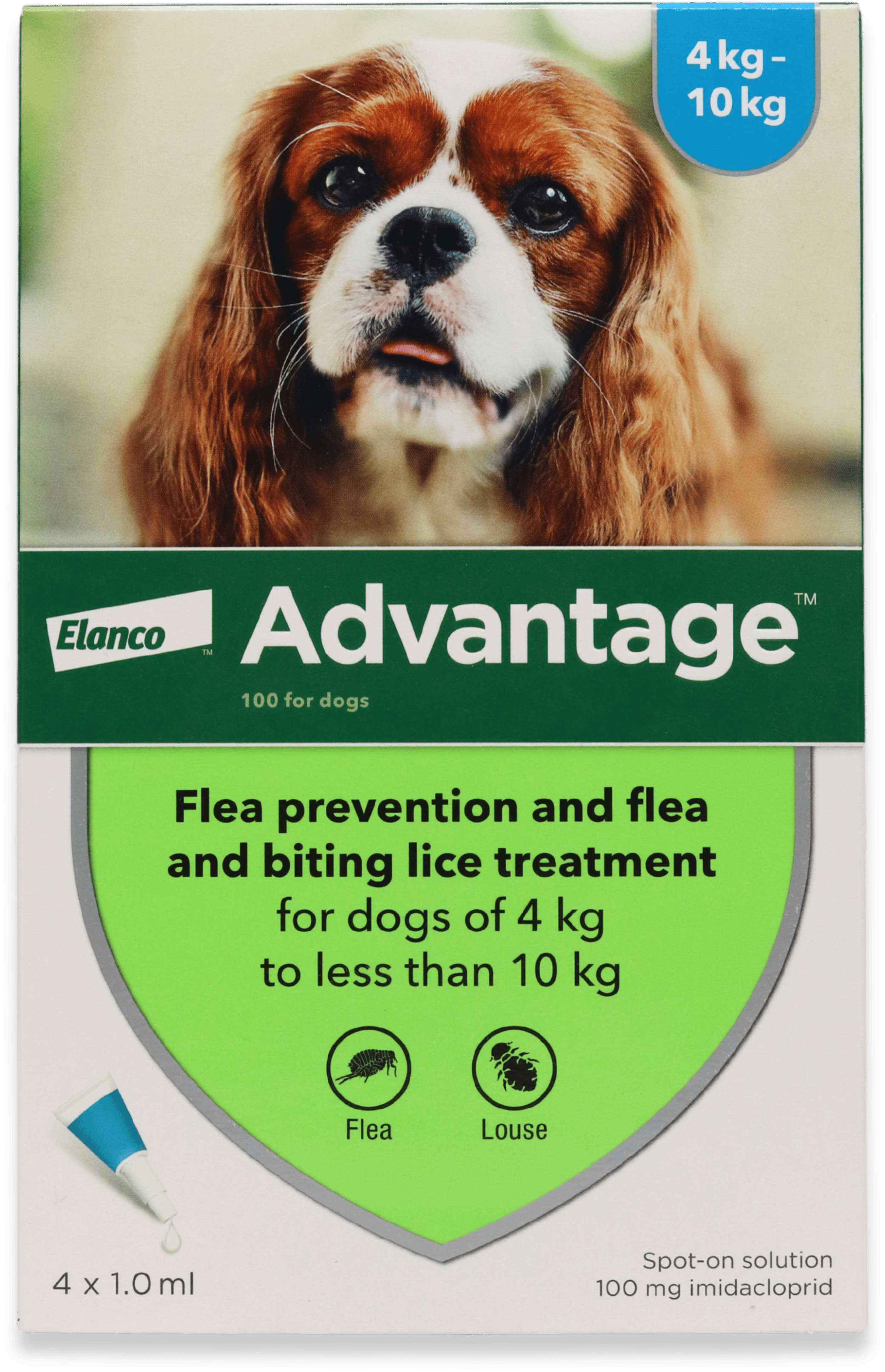 Advantage Flea Treatment for Dogs 4kg-10kg 4 Pack