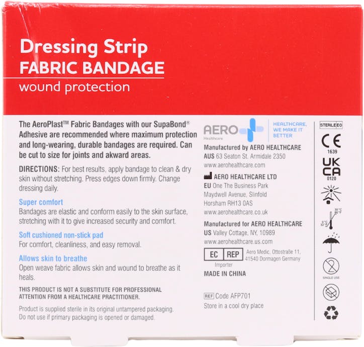 Aero Fabric Dressing Strip Roll 7.5cm x 1m - 2