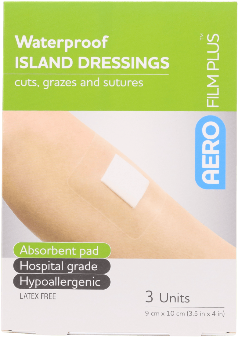 AeroFilm Waterproof Island Dressings 9cm x 10cm 3 Dressings