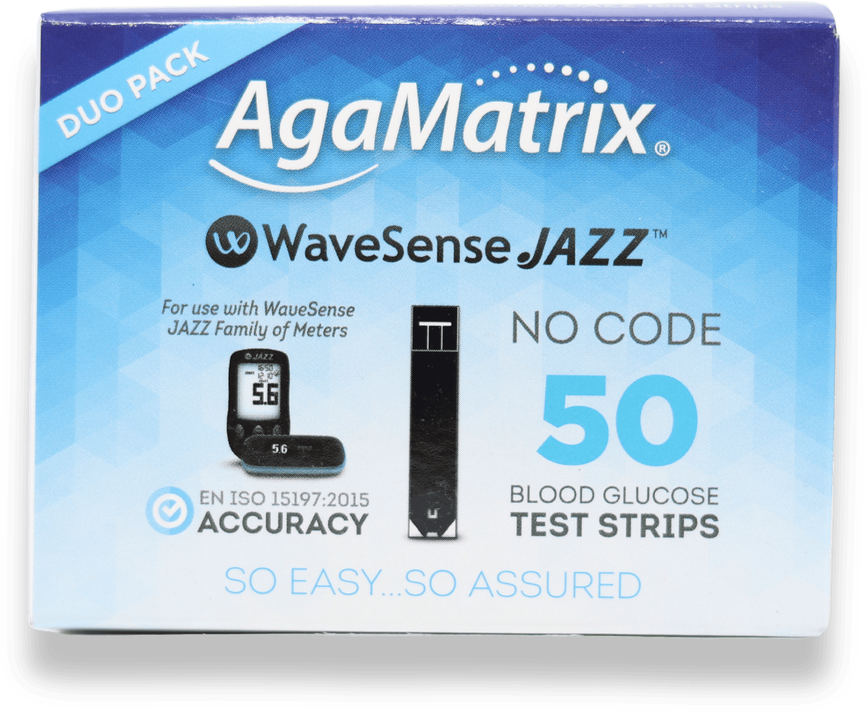 AgaMatrix WaveSense Jazz Blood Glucose Test Strips 50 Pack