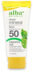 Alba Botanica Face Sunscreen Lotion SPF50 59ml