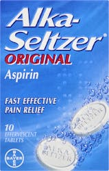 Alka Seltzer Original Aspirin 10 Effervescent Tablets