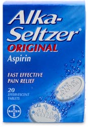 Alka Seltzer Original Aspirin 20 Effervescent Tablets