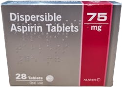 Almus Dispersible Aspirin 75mg 28 Tablets