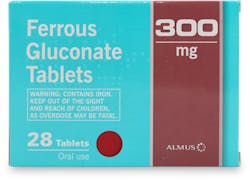 Almus Ferrous Gluconate 300mg 28 Tablets