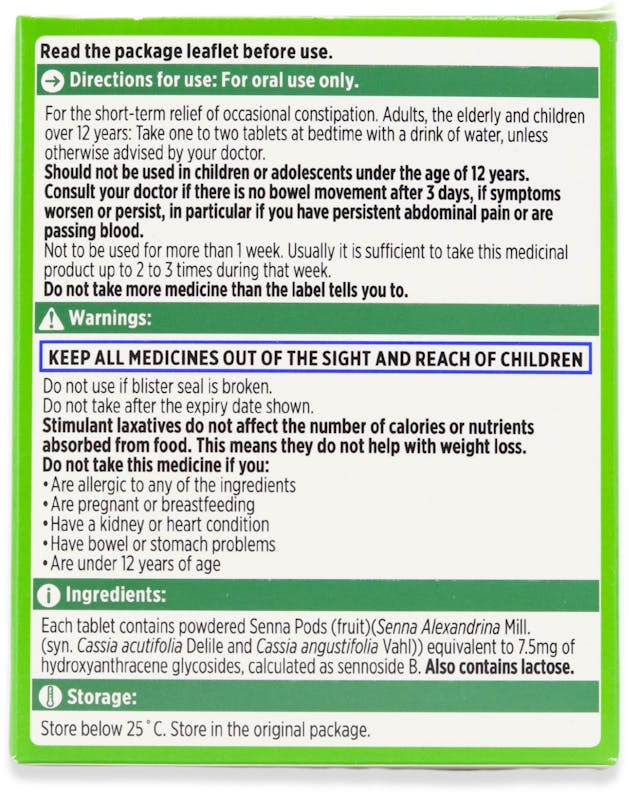 Almus Senna 7.5mg 12 Years Plus 60 Tablets - 2