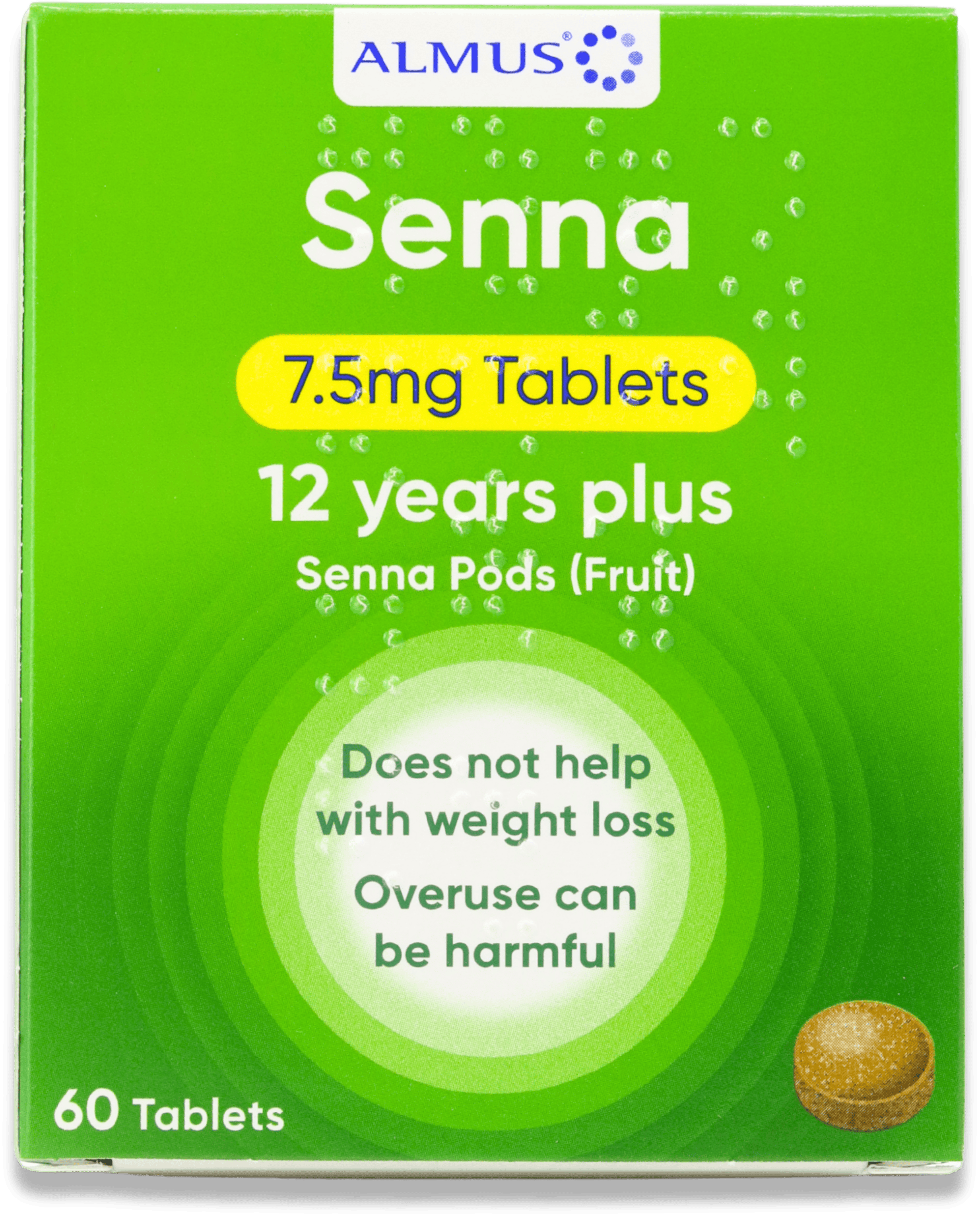 Almus Senna 7.5mg 12 Years Plus 60 Tablets