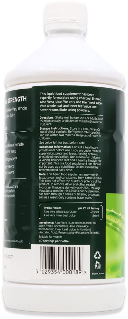 Aloe Pura Aloe Vera Maximum Strength Juice 1000ml - 2