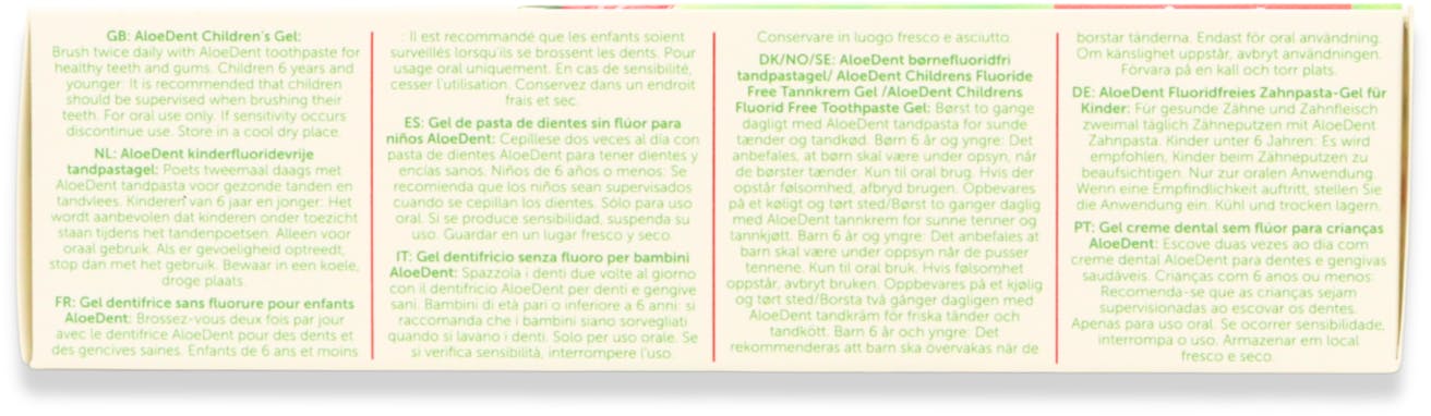 AloeDent Children's Flouride Free Toothpaste 50ml - 2