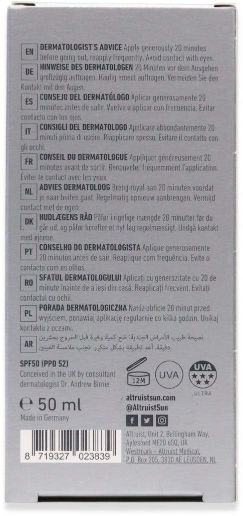 Altruist Dermatologist Face Fluid SPF50 50ml - 3