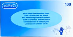 Alvita Nitrile Powder Free Examination Gloves medium 100 pack