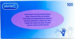 Alvita Vinyl Powder Free Examination Gloves medium 100 pack