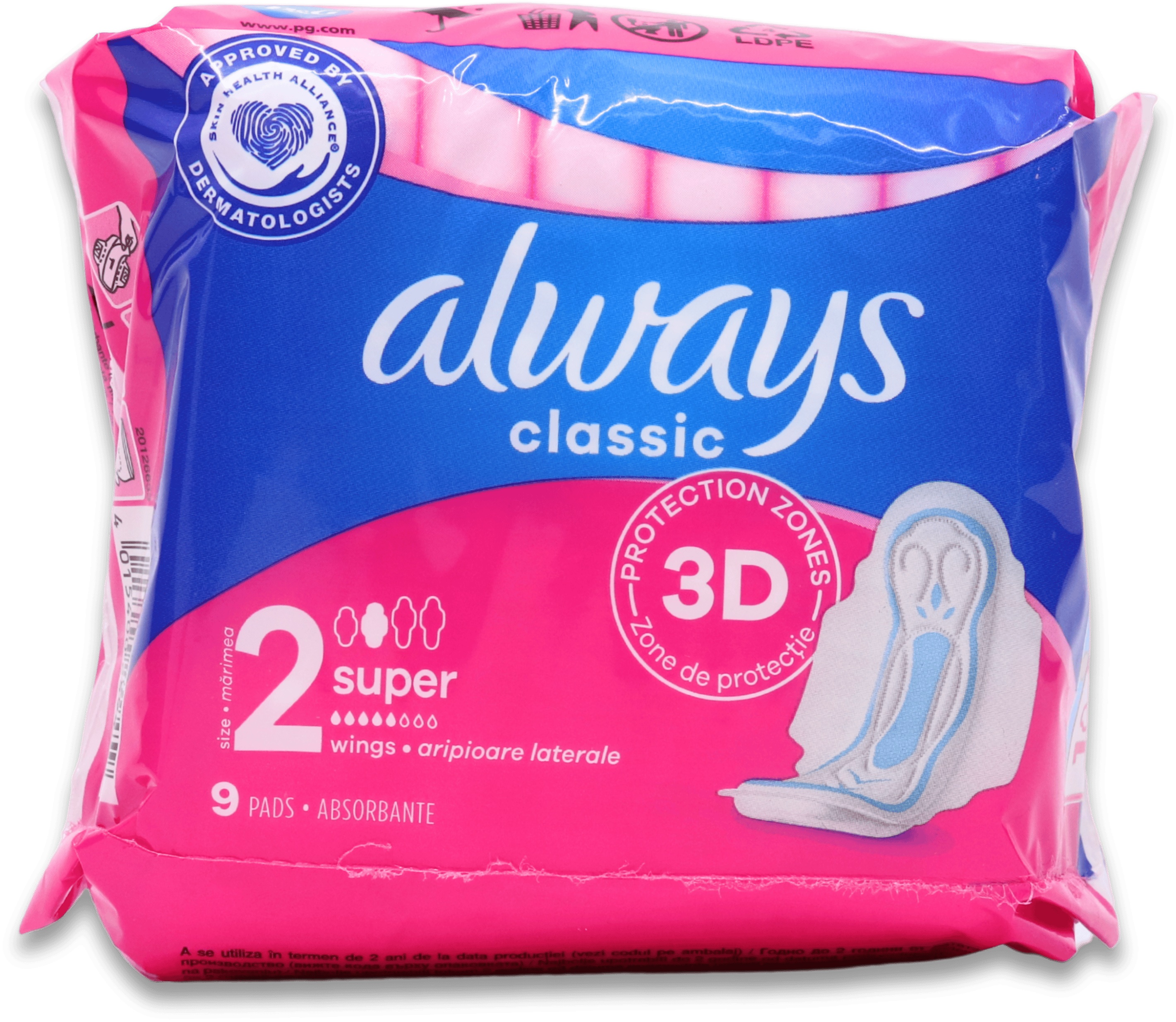 Always Classic Pads Super with Wings 9 Pack