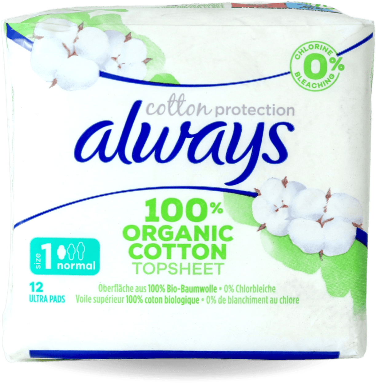 Always Cotton Protection Pads Wings Normal 12's