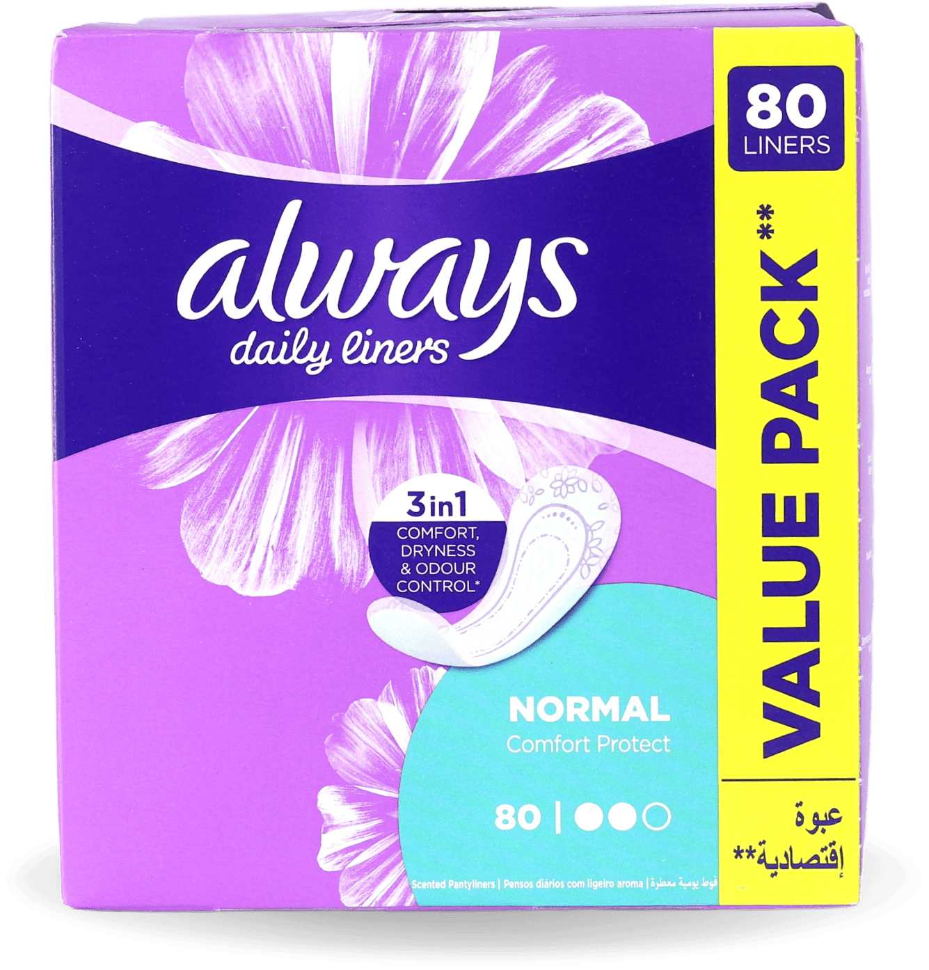 Always Comfort Protect Normal Daily Liners 80's