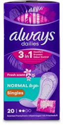 Always Dailies Singles Panty Liners Fresh Scent 20 Liners