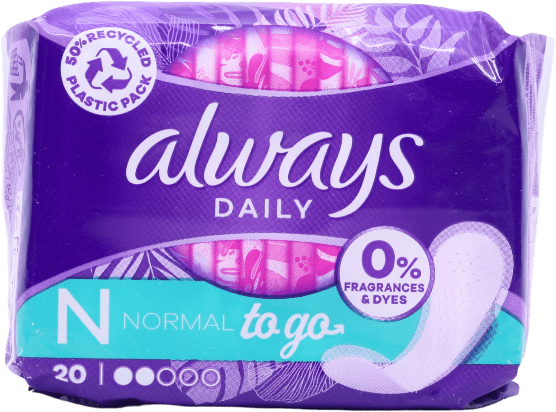 Always Dailies Singles To Go Liners 20 pack