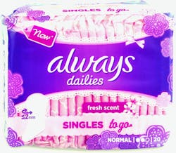Always Dailies Singles To Go Scented 20 Liners