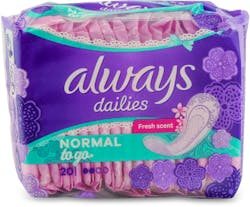 Always Dailies Singles To Go Scented 20 Liners
