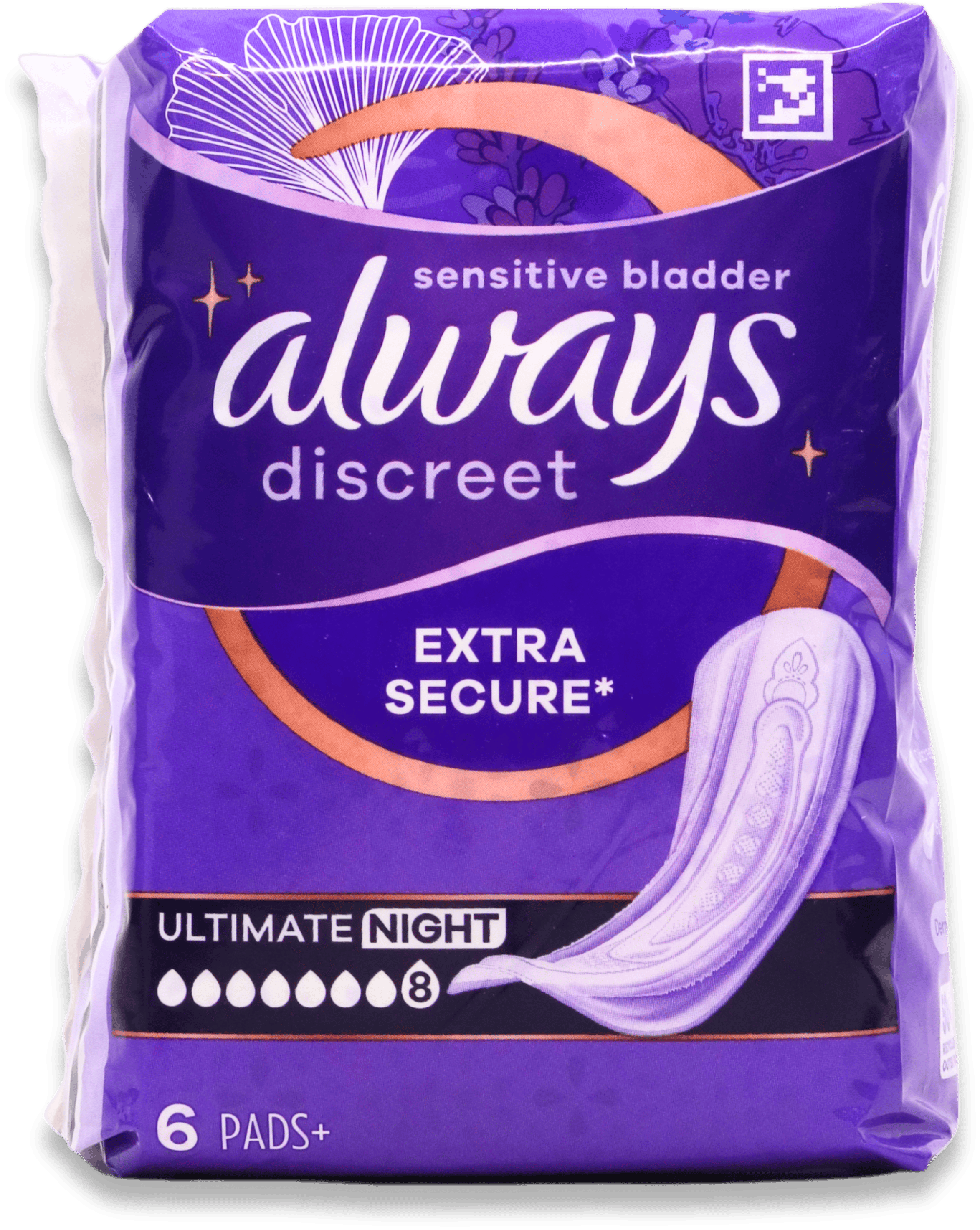 Always Discreet Extra Secure Ultimate Night Pads 6 Pack