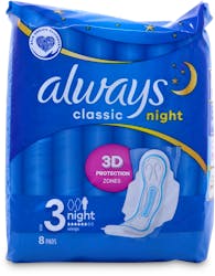 Always Maxi Classic Night Pads 8 Pack