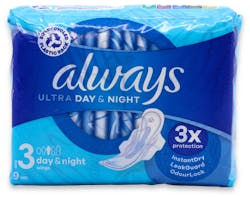 Always Ultra Day & Night Sanitary Pads 9 Pack