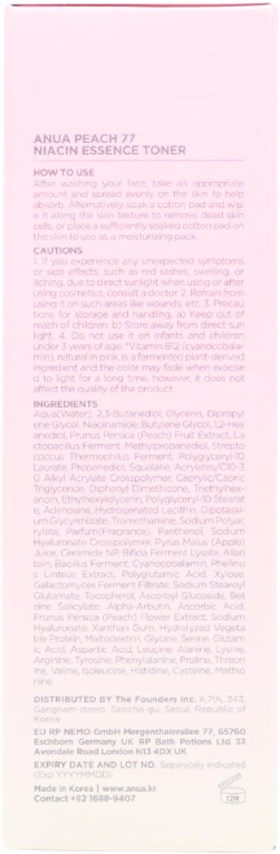 Anua Peach 77 Niacin Essence Toner 250ml - 2