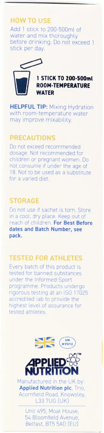 Applied Nutrition Hydration+ Electrolyte & Vitamin Sticks Lemon & Lime 7 Pack - 2