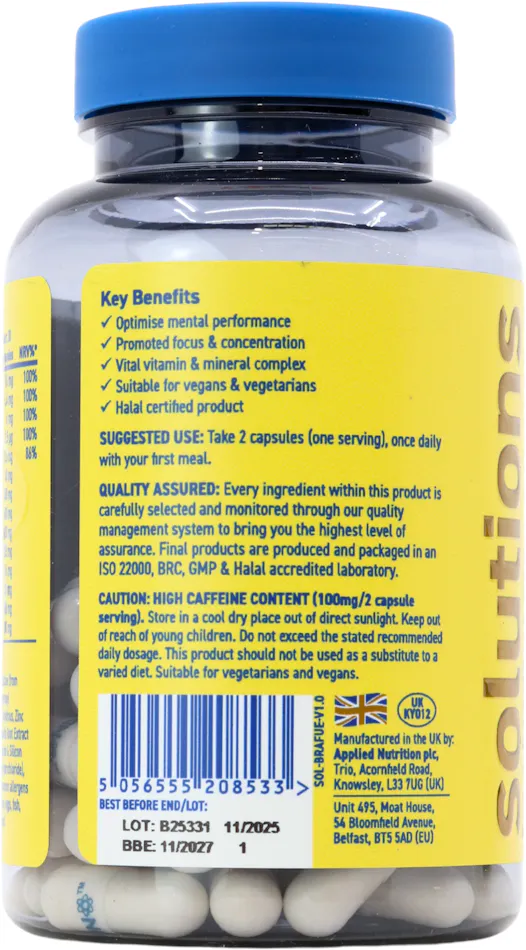 Applied Nutrition Solutions Brain Fuel 60 Capsules - 3