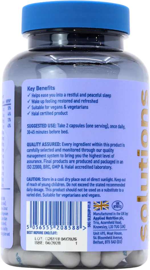 Applied Nutrition Solutions Sleep Support 60 Capsules - 3
