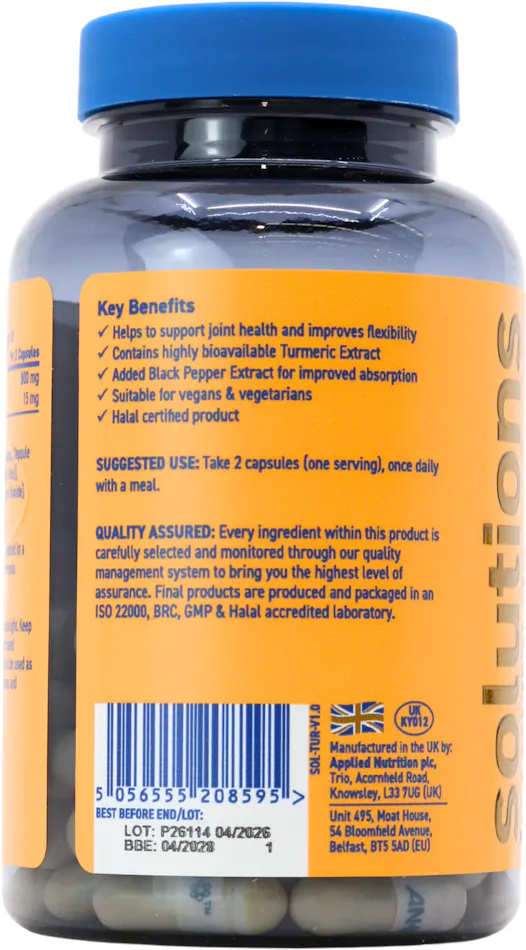 Applied Nutrition Solutions Turmeric 60 Capsules - 3