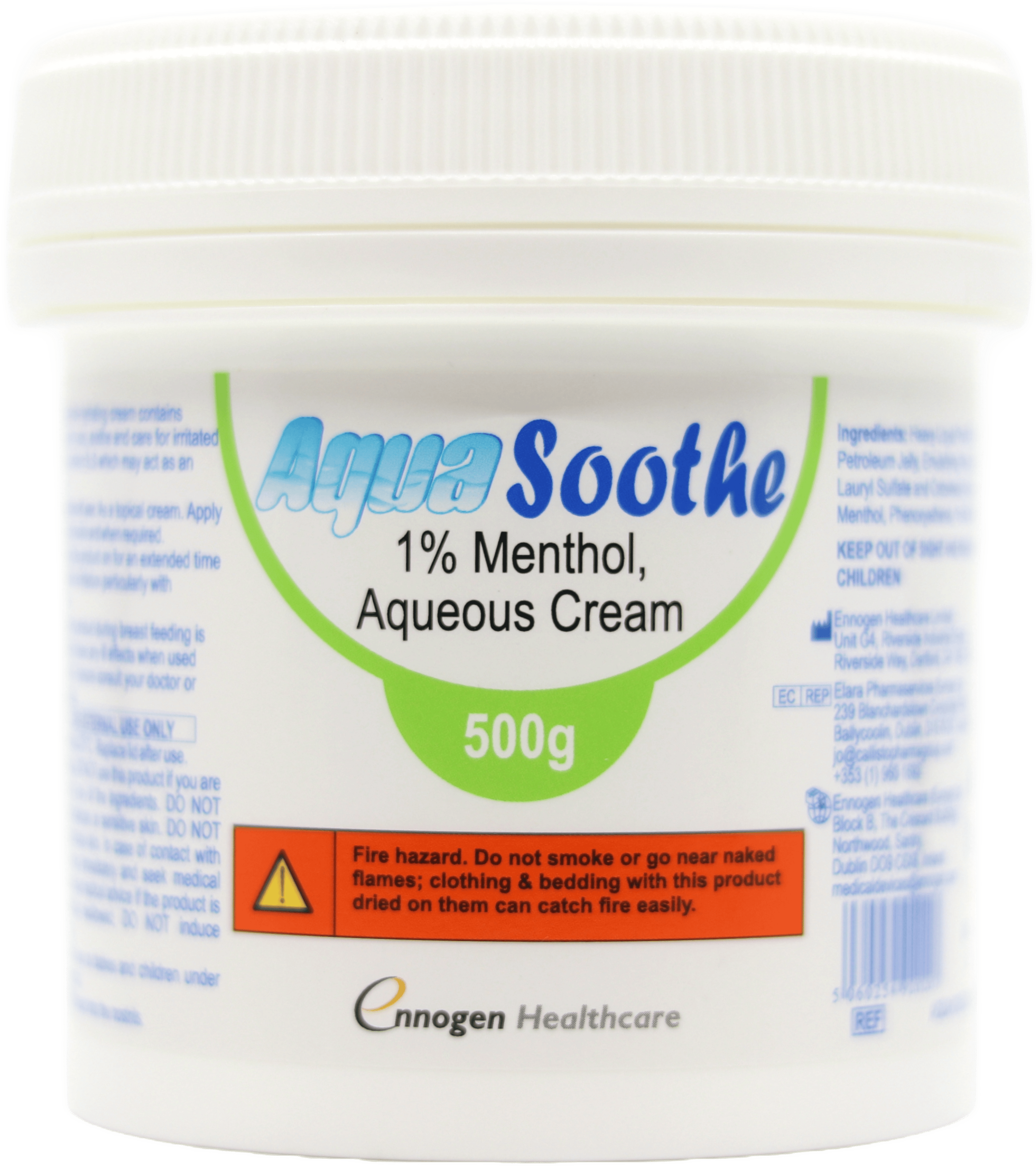 AquaSoothe 1% Menthol Aqueous Cream 500g