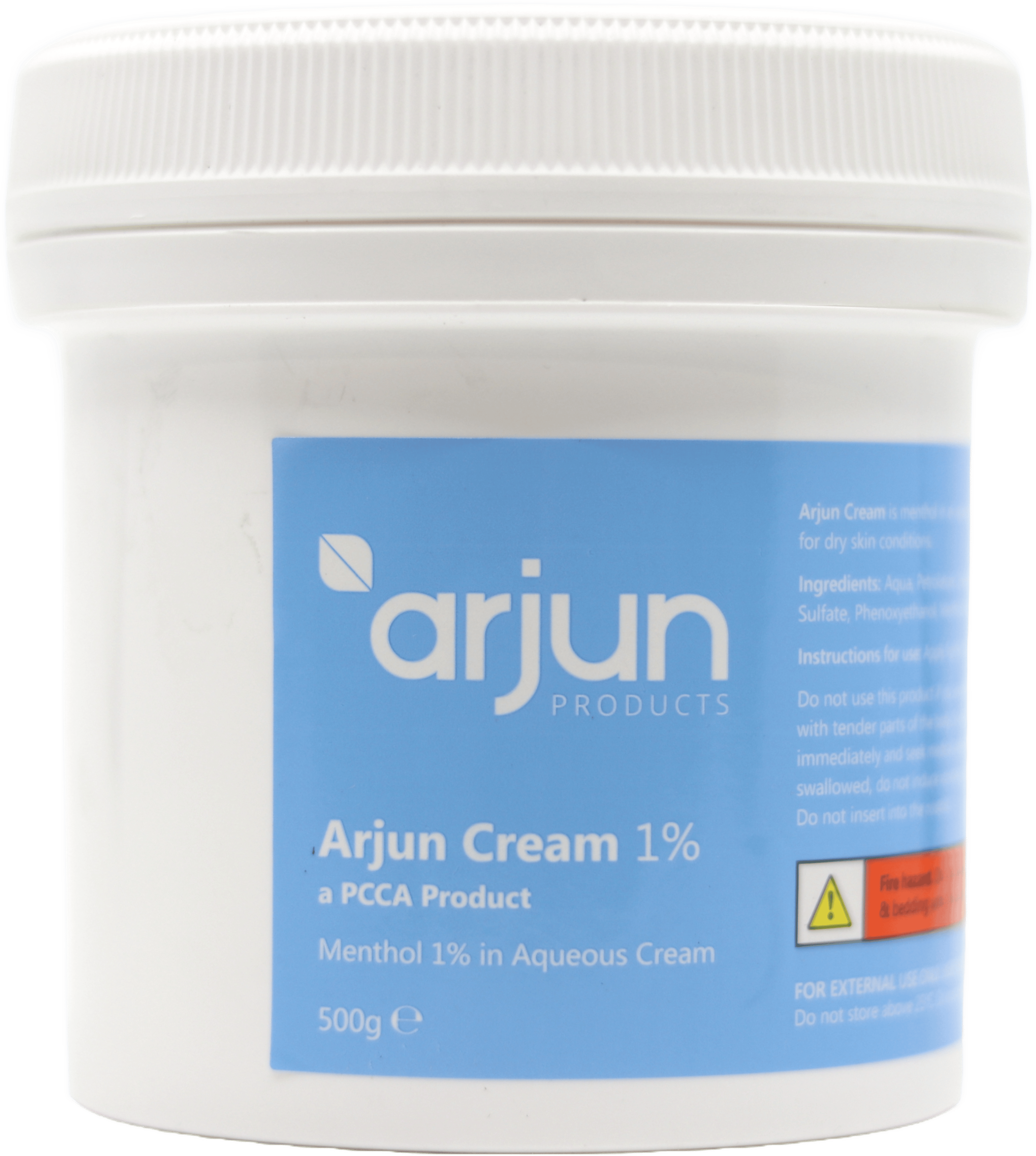 Arjun 1% Menthol Aqueous Cream 500g