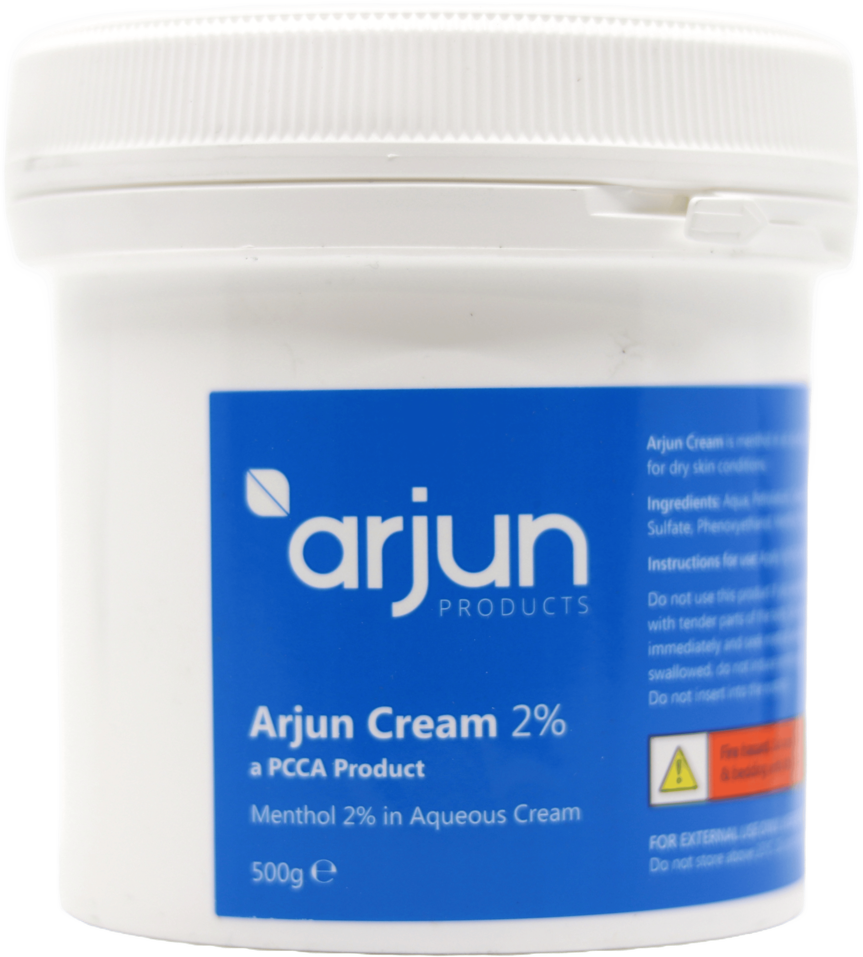 Arjun 2% Menthol Aqueous Cream 500g