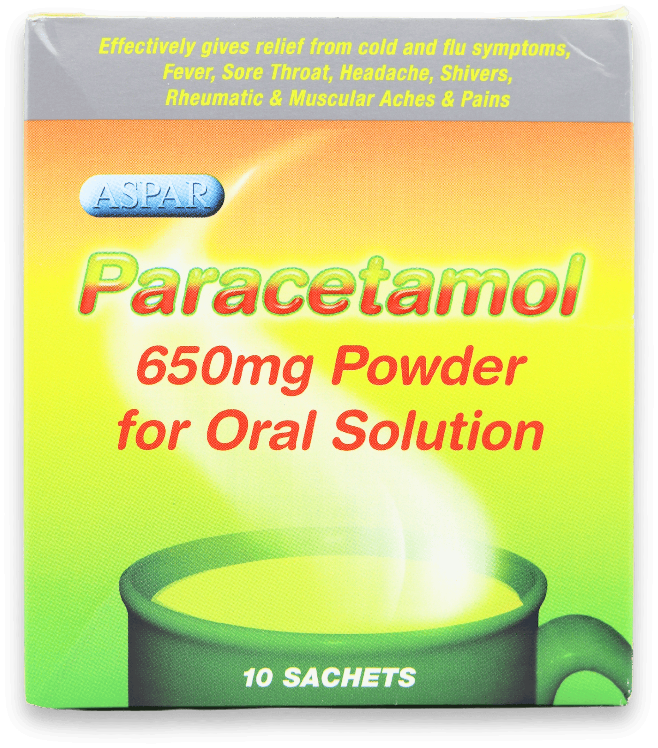 Aspar Paracetamol 650mg Powder for Oral Solution 10 Sachets