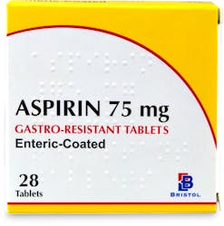 Bristol Aspirin 75mg Gastro-Resistant 28 Tablets