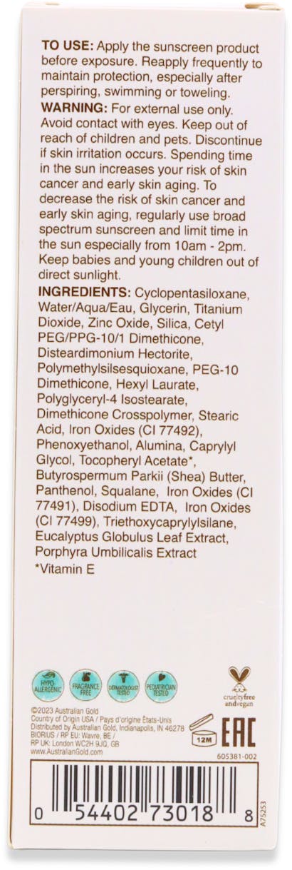 Australian Gold Botanical SPF50 Tinted Face Lotion Fair to Light 88ml - 2