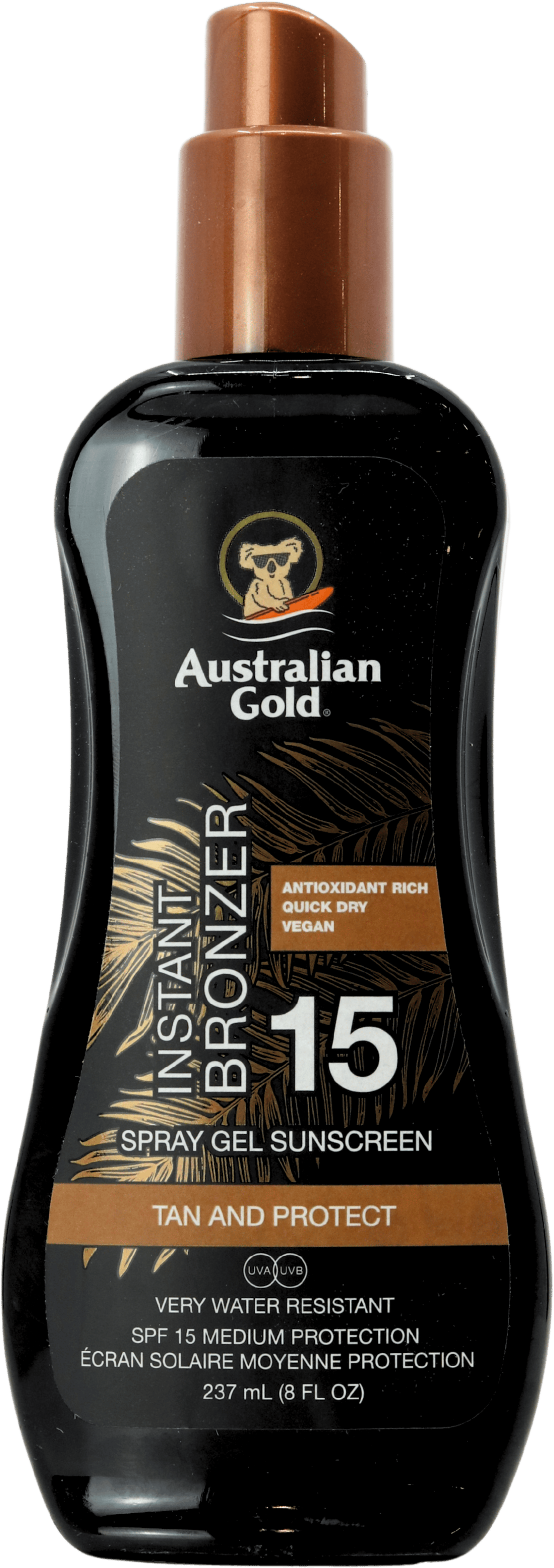Australian Gold SPF15 Spray Gel with Bronzer 237ml