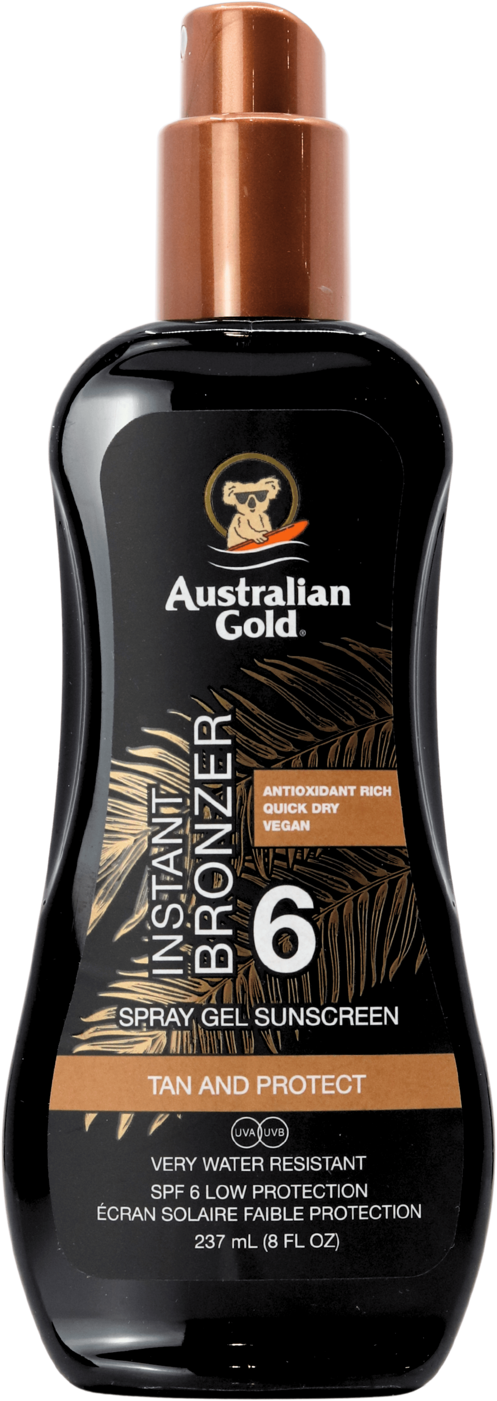 Australian Gold SPF6 Spray Gel with Bronzer 237ml