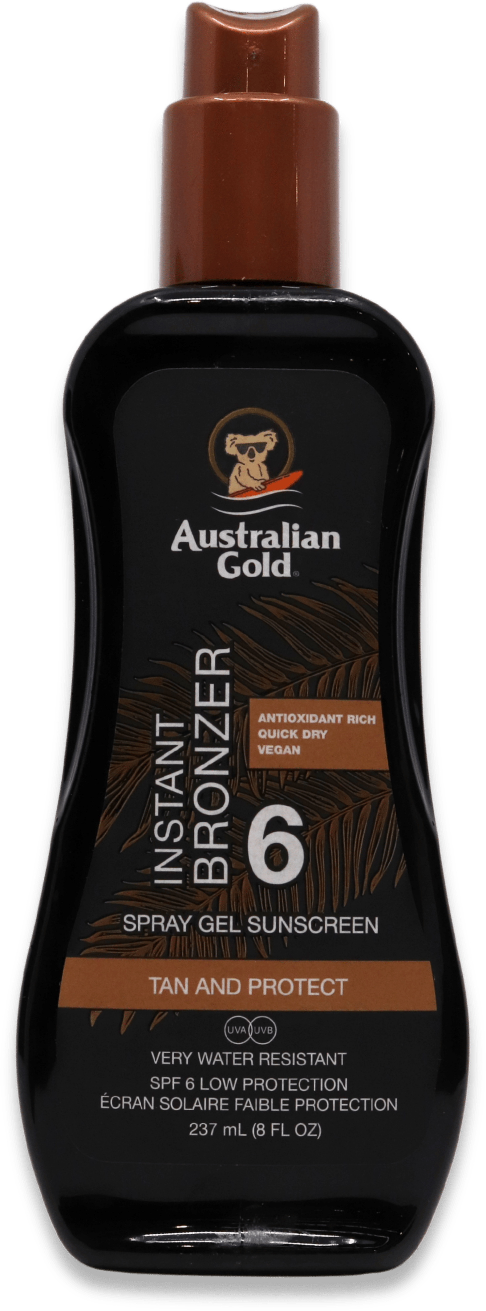Australian Gold SPF6 Spray Gel with Bronzer 237ml