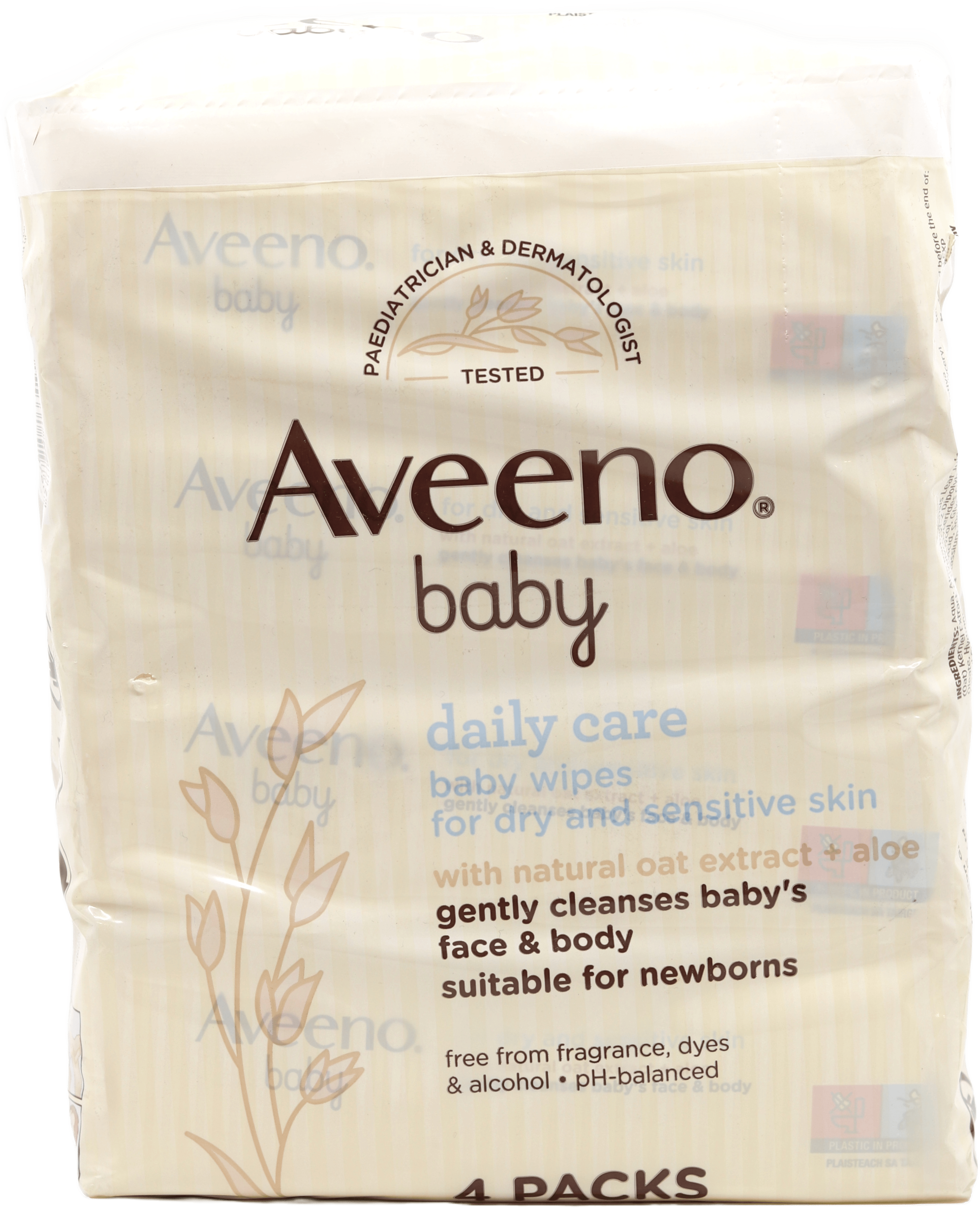 Aveeno Baby Daily Care Wipes 4 Pack medino