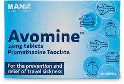 Avomine Travel Sickness Promethazine 25mg 10 Tablets