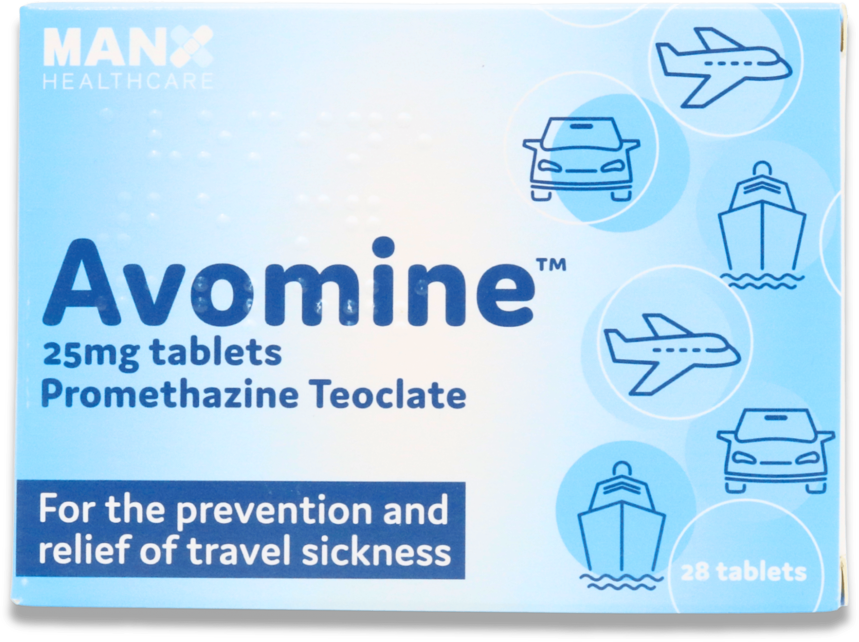 Avomine Travel Sickness Promethazine 25mg 28 Tablets